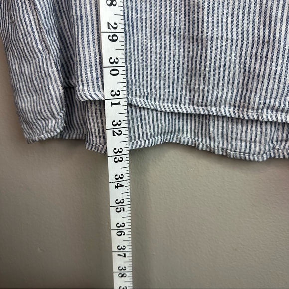 JNY Jones New York Blue Striped Oversize V-Neck Shirt Sz3x - Picture 6 of 8